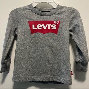 Levi's Logo Gray Baby Long Sleeve Shirt Size 12m Boy/Girl Toddler